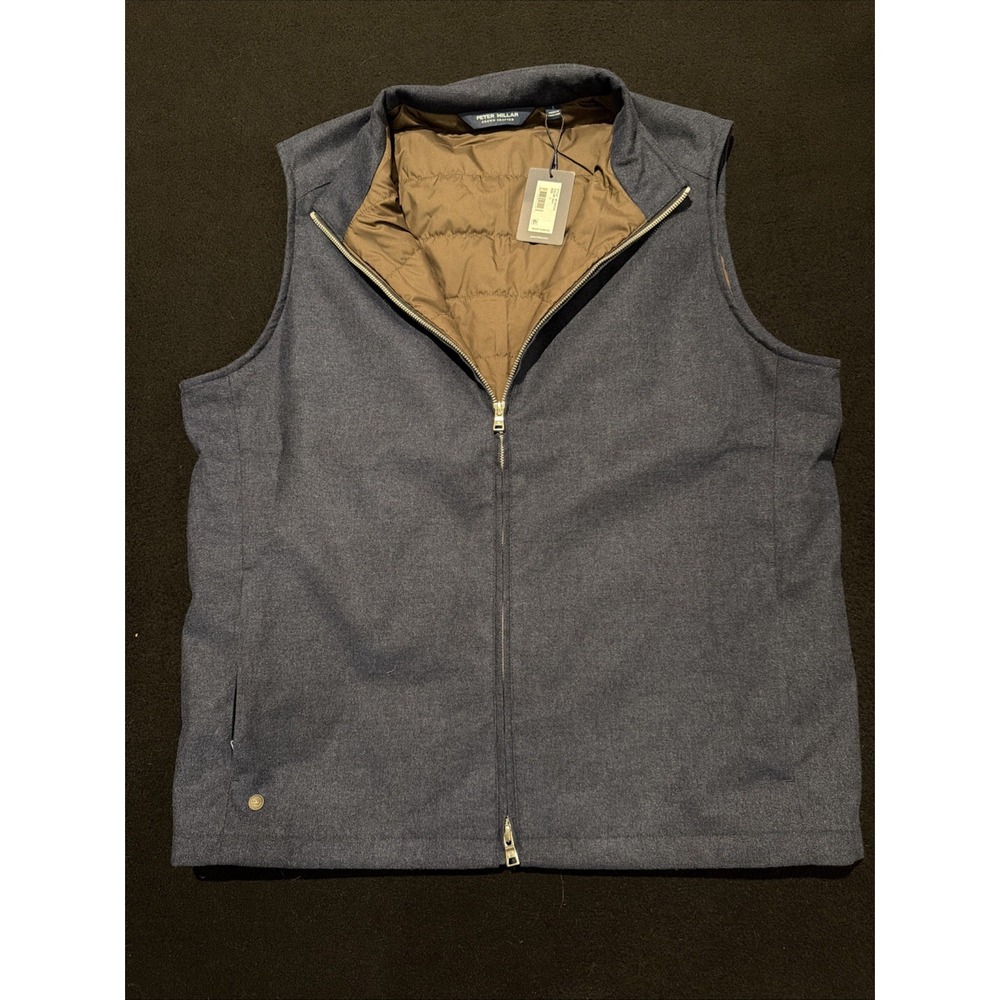 Peter Millar Crown Cambridge Dark Blue Navy Vest Mens Size Large NWT